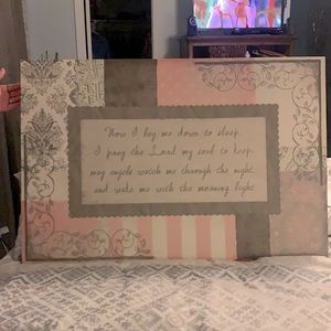 Little girls bed time prayer picture/bedroom decor